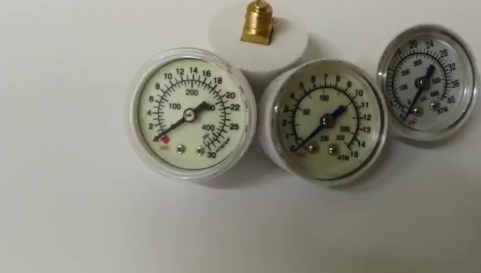 HF 1.5" 40mm white plastic case 0-30 atm medical oxygen balloon inflation device pressure gauge