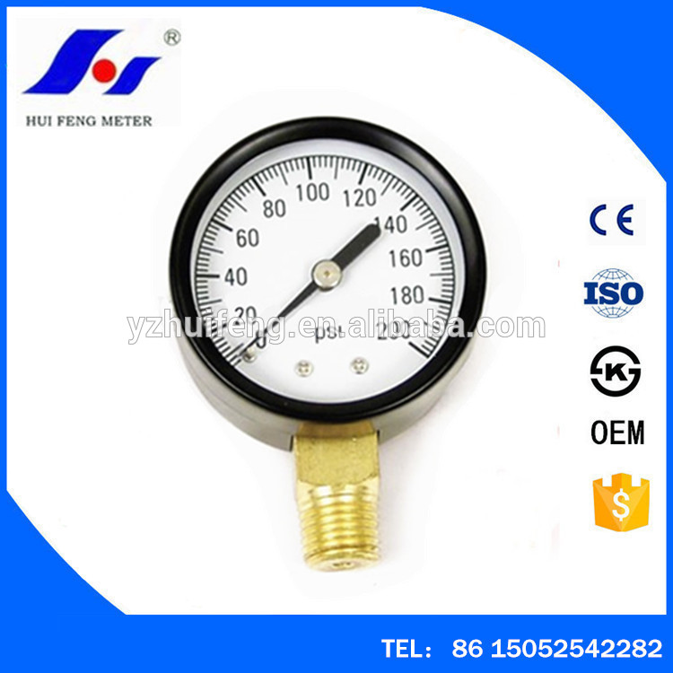 HF Reliable Quality With Low Price Water 0-200psi Pool Filter Water Pressure Dial Mini Hydraulic Pressure Gauge Manometer