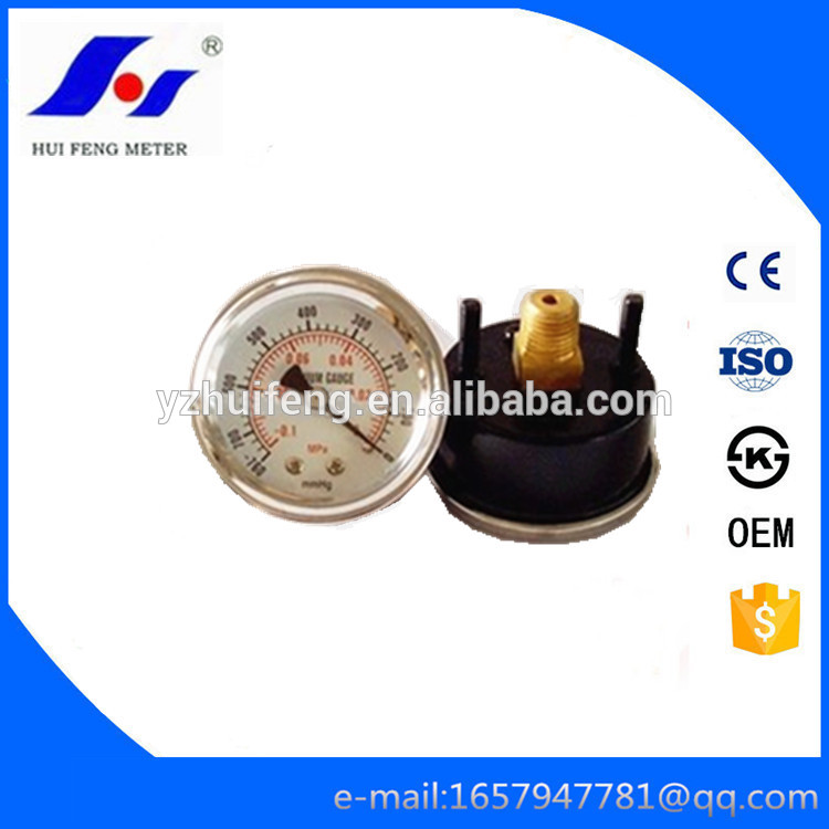 HF Top selling Vacuum -750-0mmhg/MPa Black ABS Plastic Case Small Dry Water Gas Mini Pressure Gauge
