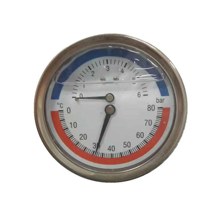50MM black steel cheap steam boiler portable combined temperature pressure gauge