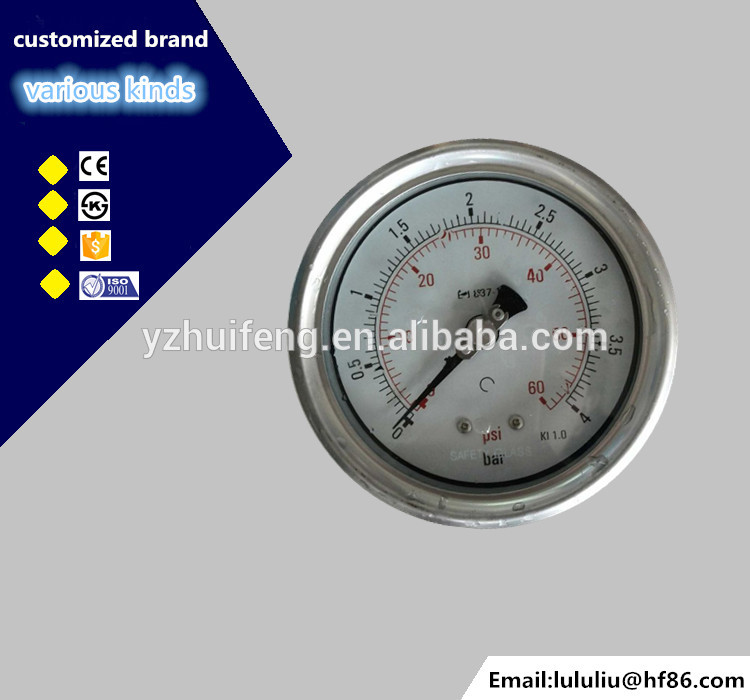 High quality stainless steel liquid silicone oil filled EN837-1 pressure gauge