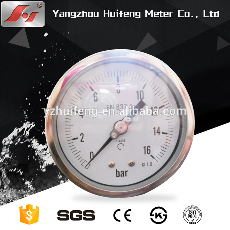 HF 100mm high quality all stainless steel low pressure range pressure gauge manometer bellows