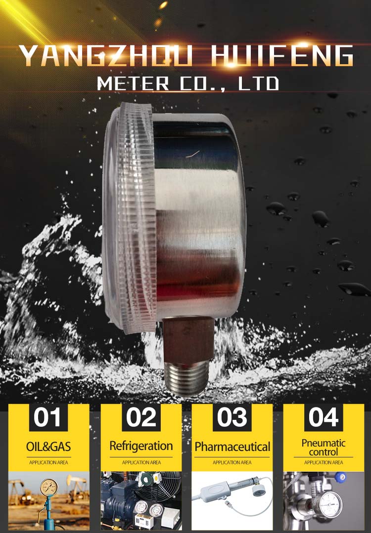 HF 2" 50MM use no oil medical Oxygen Acetylene stainless steel removable case Pressure Gauge