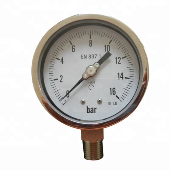 HF 4 inch all stainless steel petrochemical DIN Bayonet Case style pressure gauge
