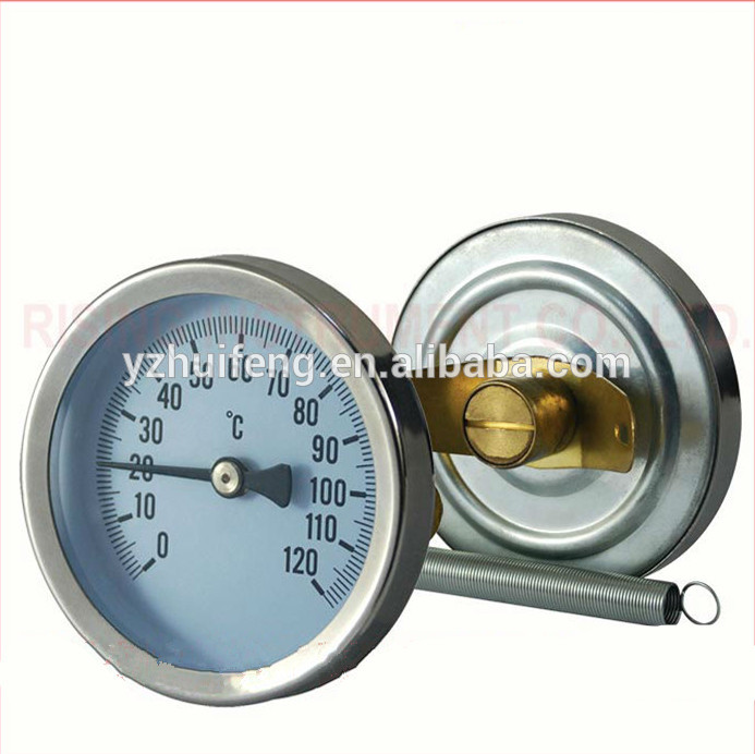 HF Industrial 0-120 Celsius Dial Bimetal Pipe Spring Thermometer