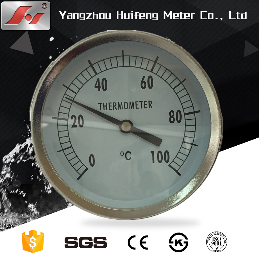 HF 100MM stainless steel bimetal thermometer pressure gauge for the steam