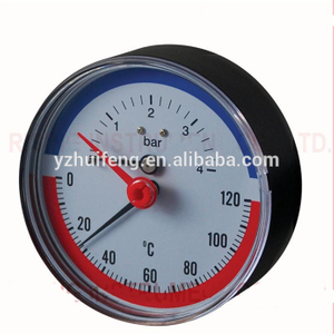 HF For Boiler and Heating Industry 80mm Thermo-manometers Lower or Back Connection Temperature Pressure Gauge
