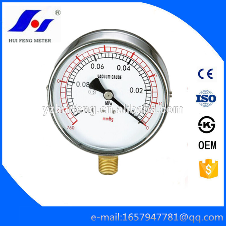 HF Air -760mmHg/-0.1MPa-0 Pressure Bourdon Tube Vacuum Meter Manometer