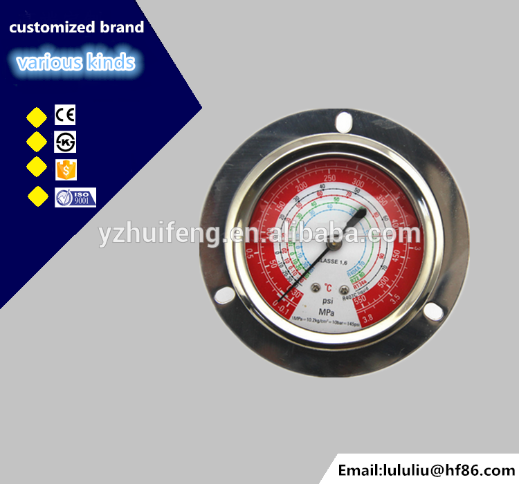 HF 2.5 inch stainless steel brass internal refrigerent vacuum Pressure Gauge with back mounting