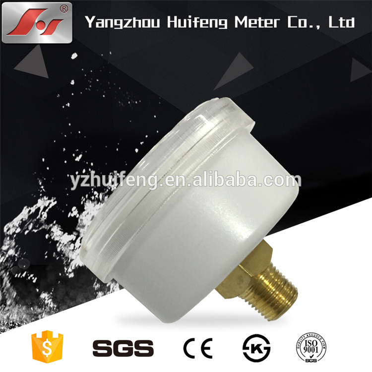 HF 1.5" 40mm white plastic case 0-30 atm medical oxygen balloon inflation device pressure gauge
