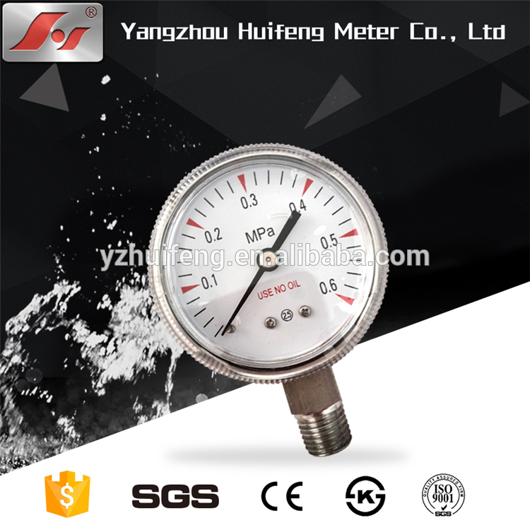 HF 2" 50MM use no oil medical Oxygen Acetylene stainless steel removable case Pressure Gauge