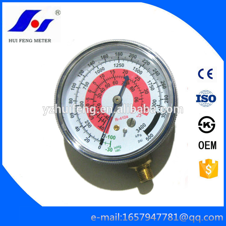 HF Refrigeration Manometer Air Conditioner 30"-0-500psi Compound Refrigerant Freon Manifold Pressure Gauge