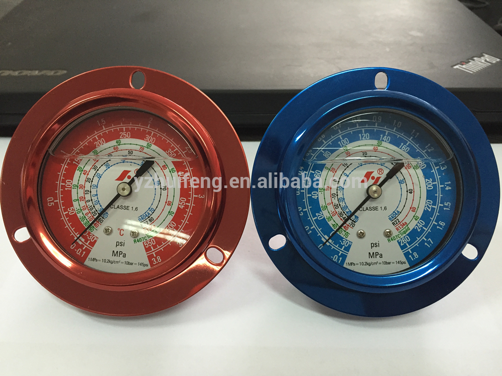 HF 2.5" 70mm 80mm r410a red and blue refrigerant refrigeration manifold pressure gauge set