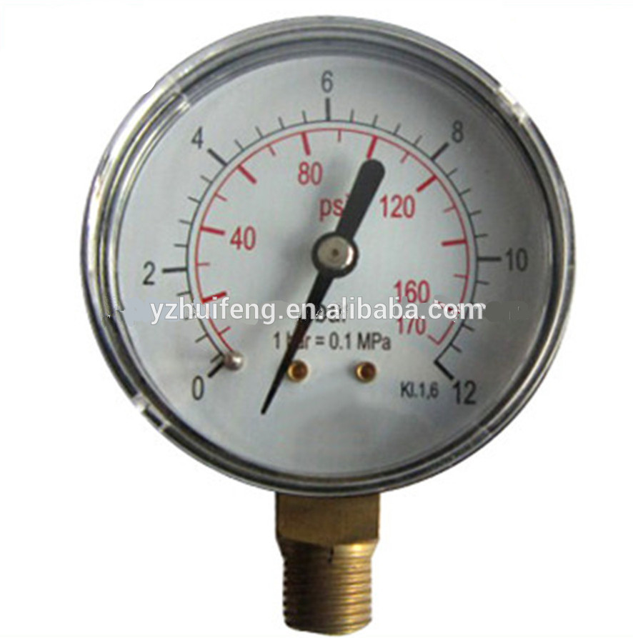 HF 0-12bar/psi Steel Case 60mm Pressure Gauge High Accuracy KL.1.6 Pressure Gauge
