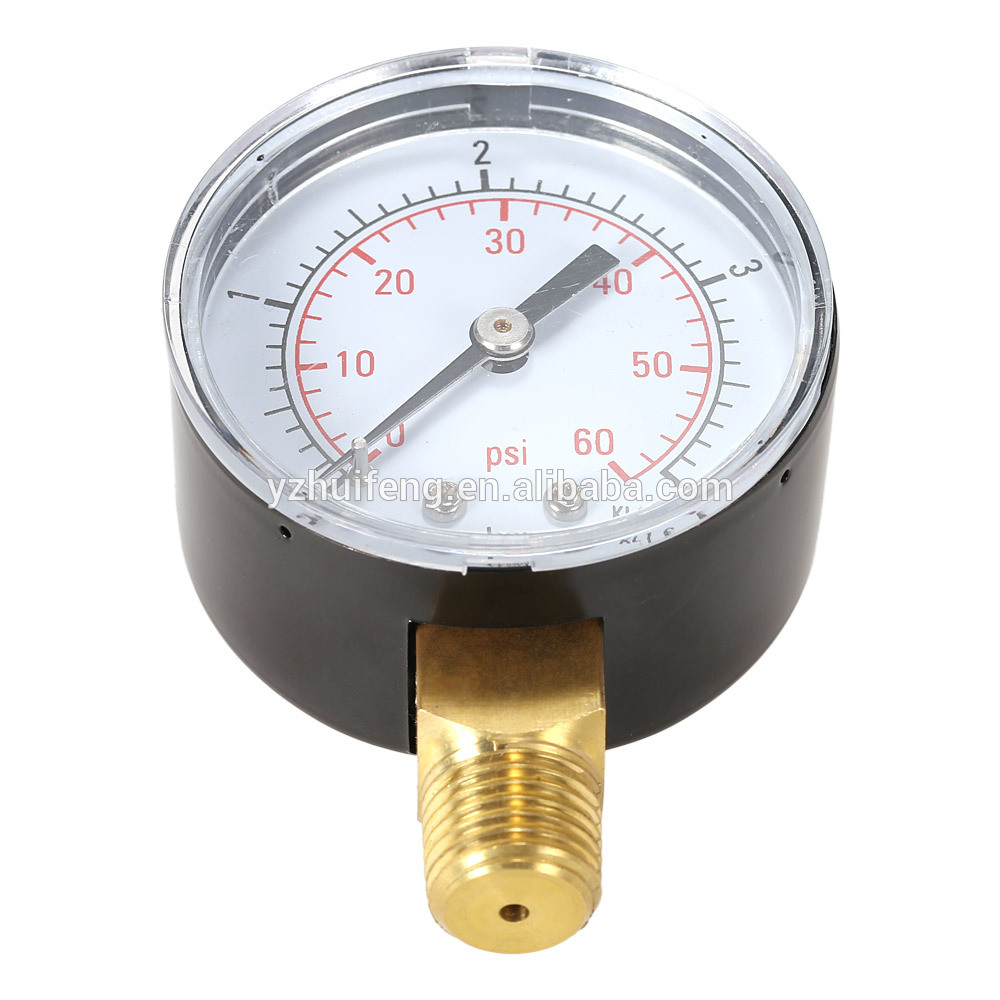 HF 50mm Manometer 0-4bar/60psi Pool Filter Water Pressure Dial Mini Hydraulic Pressure Gauge Manometer
