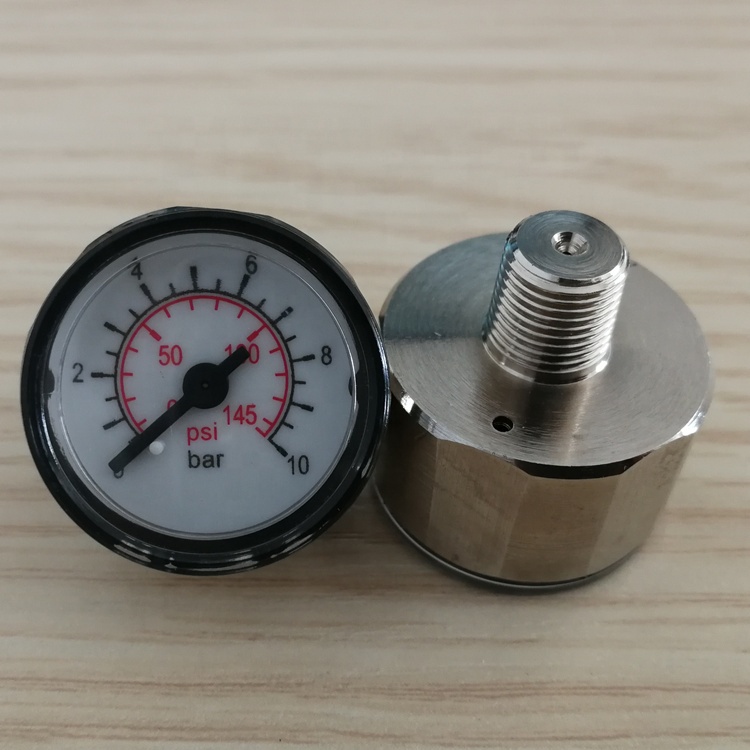 HF 25mm 1" 10 bar back connection mini air chromplated brass pressure gauge