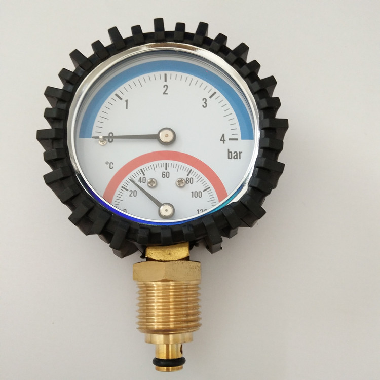 HF Stainless Steel Bezel 0-120 0-150 0-4bar 0-10bar Bottom and back Connection Thermo-Manometer Temperature Pressure Gauge