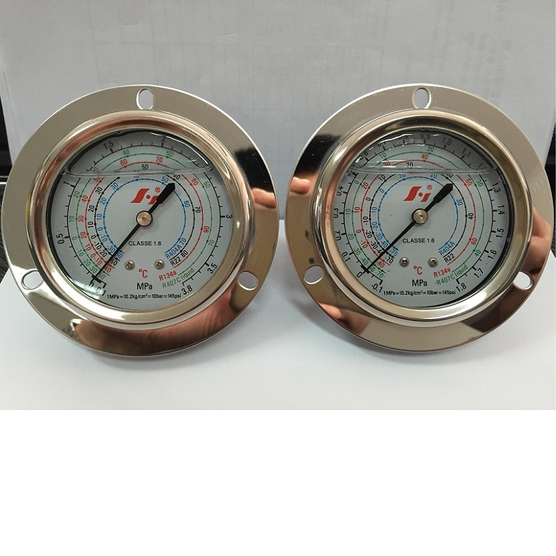 HF 2.5 inch stainless steel brass internal refrigerent vacuum Pressure Gauge with back mounting