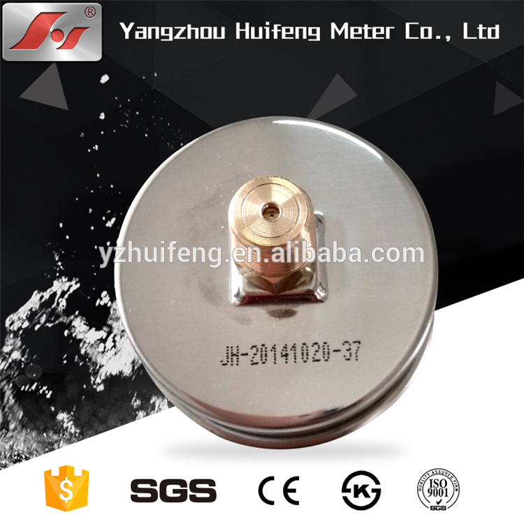 HF 2.5" Y63 63mm polished 304 SS Stainless Steel case EN837-1 bourdon tube pressure gauge