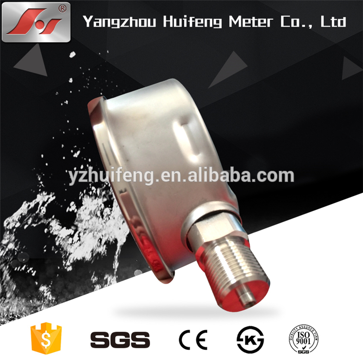 HF 4" 100MM stainless steel 1MPA EN 837-1 filled pressure gauge