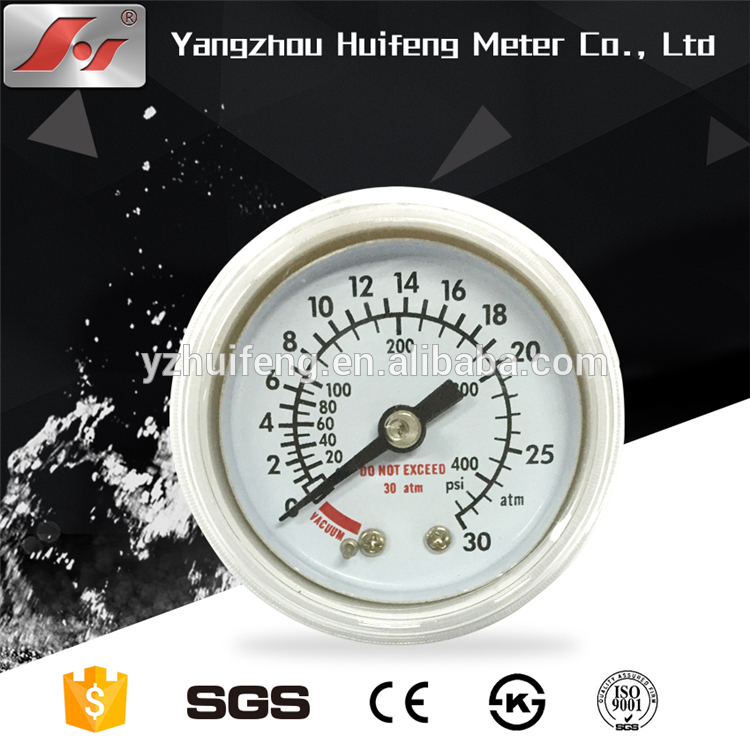 HF High quality white plastic case Medical 0-30 atm 400psi medical balloon inflation device use pressure gauge