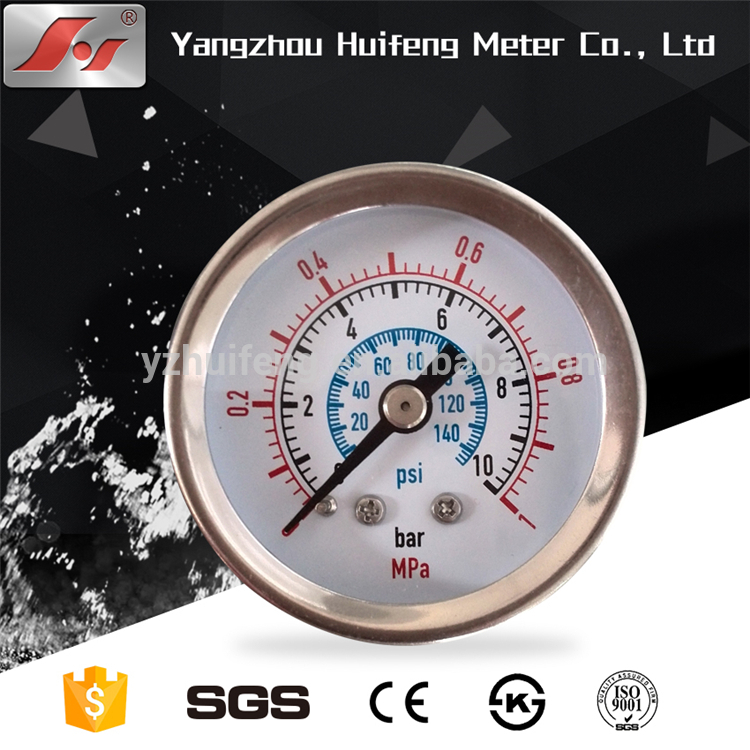 HF 1" 25mm 1.5" 40mm 2" 50mm 2.5" 63mm 4" 100mm 6" 150mm Stainless steel General Pressure Gauge Manometer