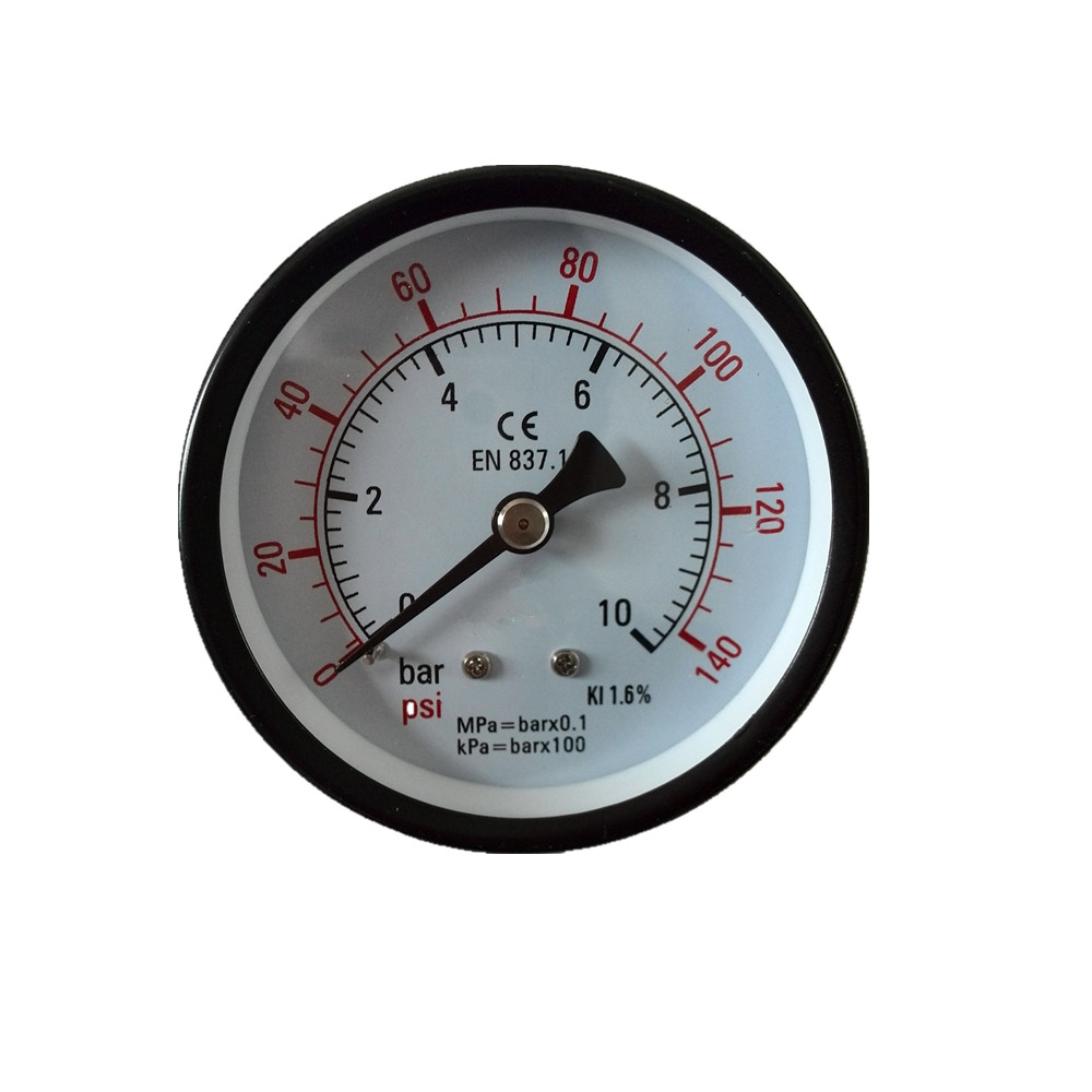 HF 2" 0-200bar three clock direction install air compressor black steel pressure gauge