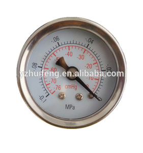 HF Small Vacuum 40mm Back Connection -0.1-0MPa/cmHg Widely Used Pressure Gauge