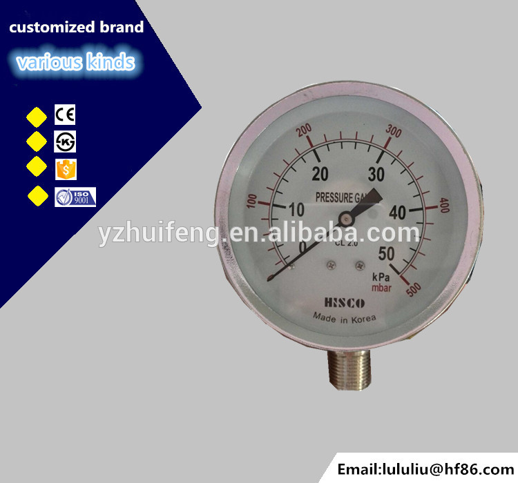 HF 0-10kpa Stainless steel diaphragm capsule pressure gauge
