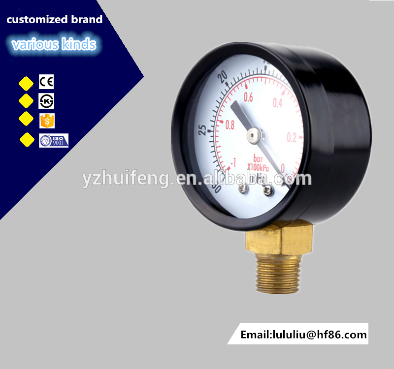 0~-30inHg 0~-1bar 50mm 1/4"BSPT Mini Dial Pressure Gauge Meter vacuum gauge Manometer Double Scale
