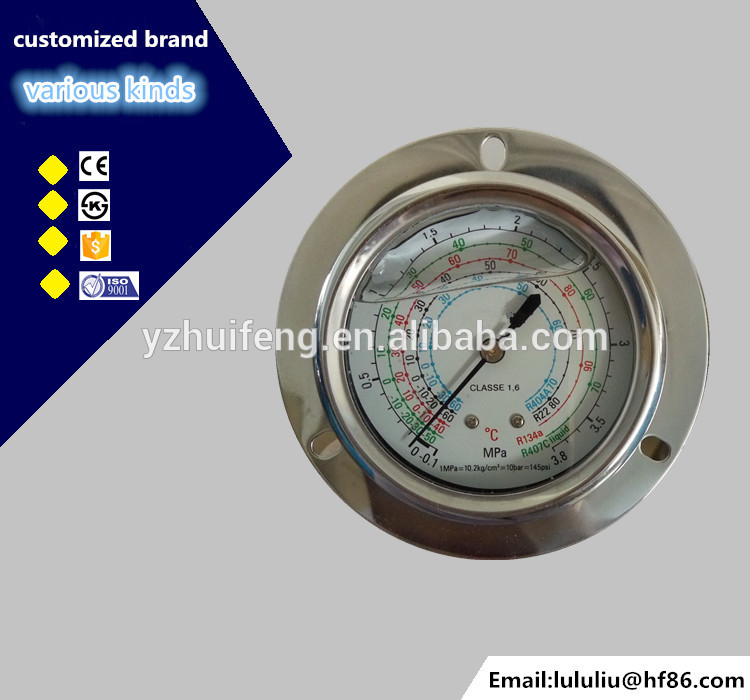 HF 2.5 inch stainless steel brass internal refrigerent vacuum Pressure Gauge with back mounting