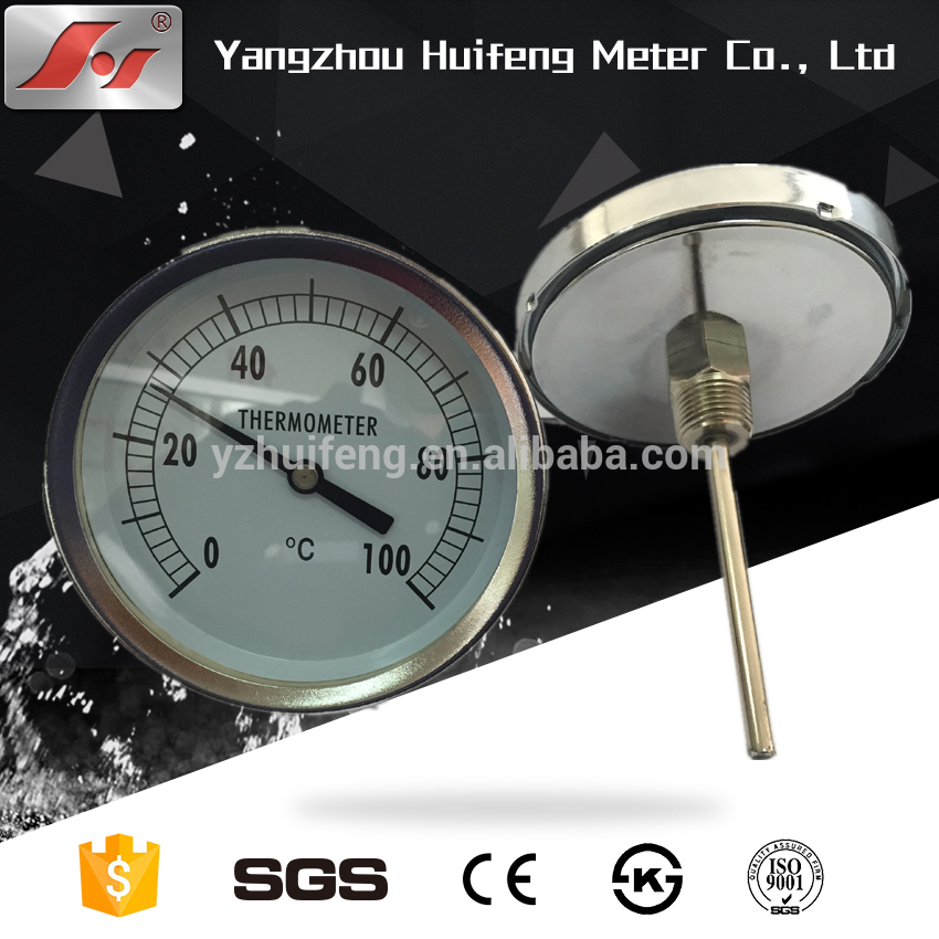 HF 2" 3" 4" 50mm, 75mm, 100mm, 304 / 316 / 316L / 11Cr18Ni9Ti High Or Low Temperature Bimetal Coil Bimetallic Thermometer