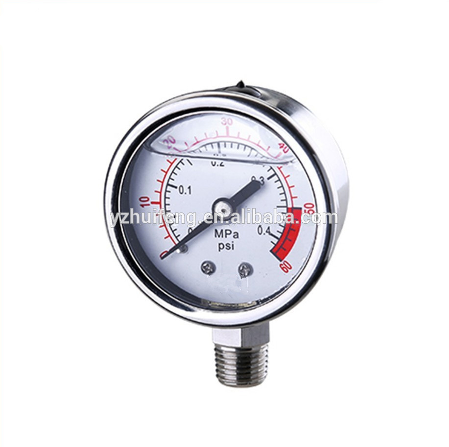 HF All SS Hydraulic Fuel Calibration Gas 0-400psi/MPa Manometer Steam Boiler Pressure Gauge