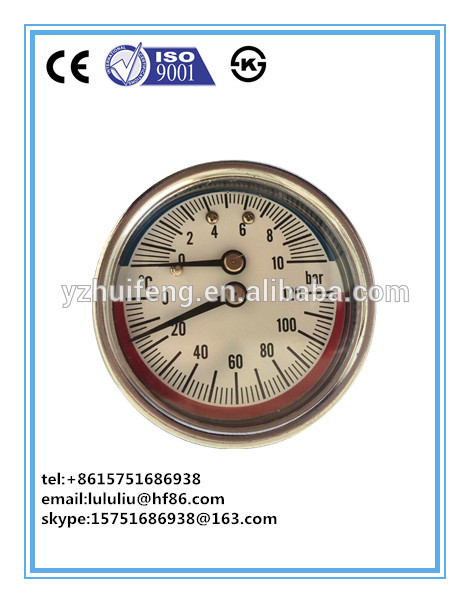50MM steam boiler portable temperature pressure gauge